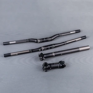 Велосипедный комплекты для руля FCFB из углеродного волокна, руль плоского подъема + Вынос + подседельный штырь