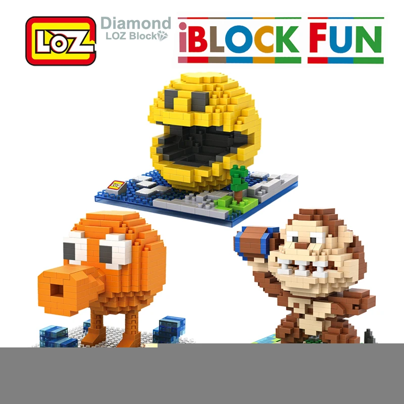 LOZ пиксели Рисунок Конструкторы игрушка Pacman Pac человек орангутан Осьминог Chilopod