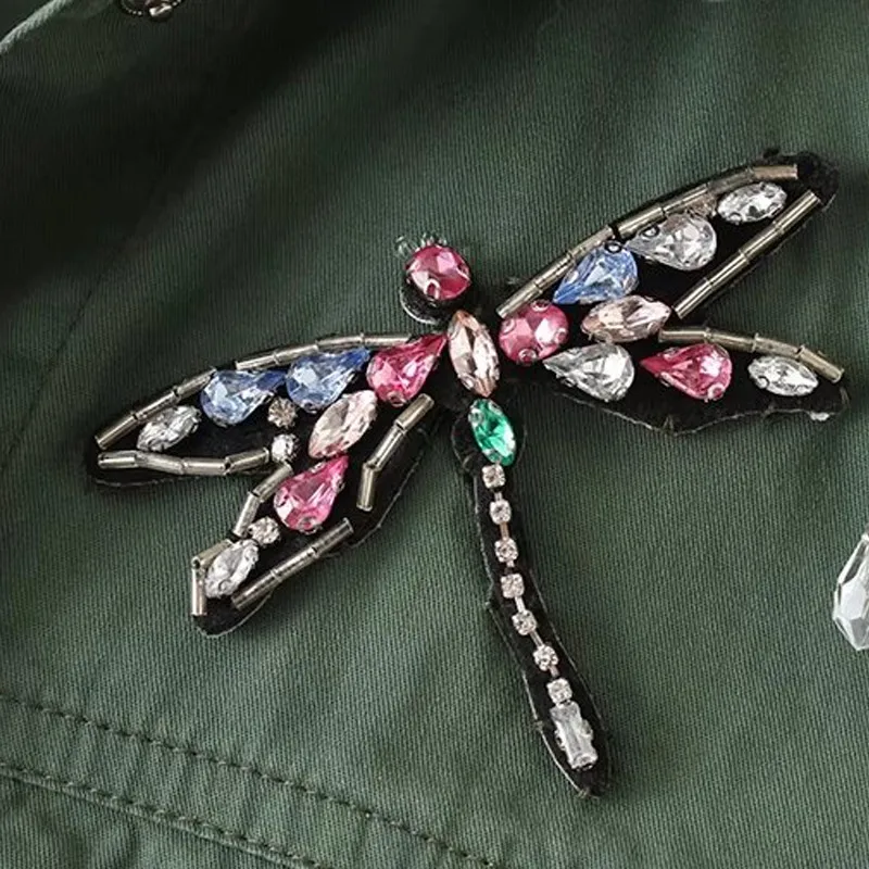 SCQP Fashion Animal Patch Designs Jackets Coats Womens Slim Ruffle Full Sleeve Woman Outerwear Spring Party Club Women Clothing | Женская