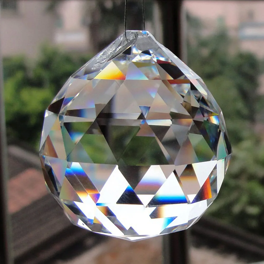 L&aacute;mpara colgante de bola de prisma de cristal, 80mm/100mm, hbl, decoraci&oacute;n de boda, 1 unidad-0