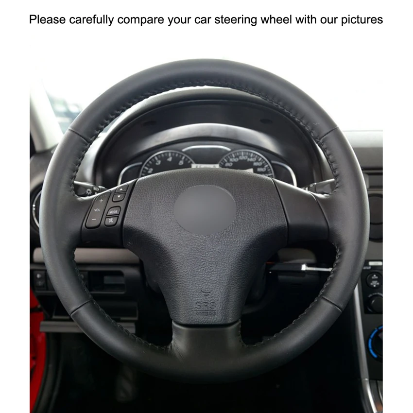 Сшитая вручную черная замша ручной работы для Mazda 3 Axela 2004-2009 5 2004-2010 6 Atenza MPV |