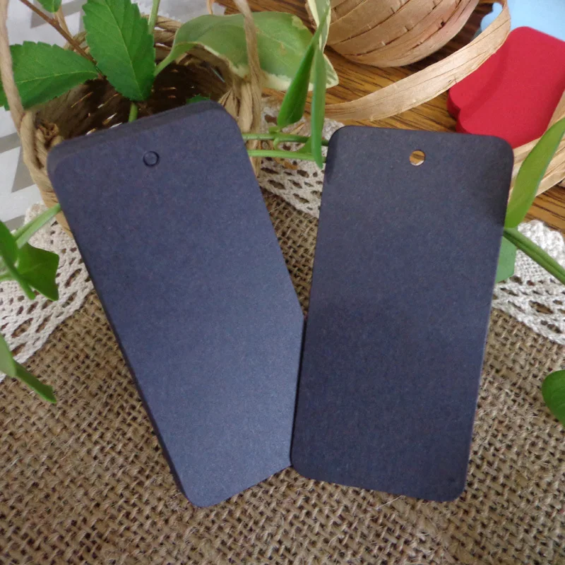 

100pcs Black Blank Paper Tag Gift Tag DIY Creative Bookmark Note Price Lable Hang Tag 7.8x3.9cm