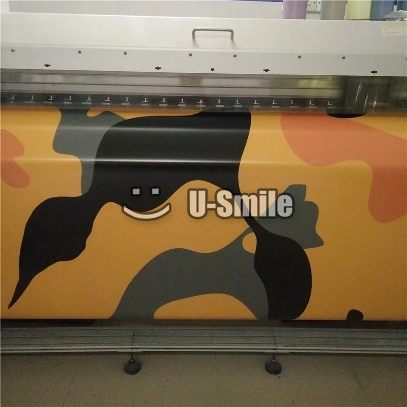 

Jumbo Yellow Camo Car Vinyl Wrap Film Bubble Free For SUV TRUCK Jeep Wraps