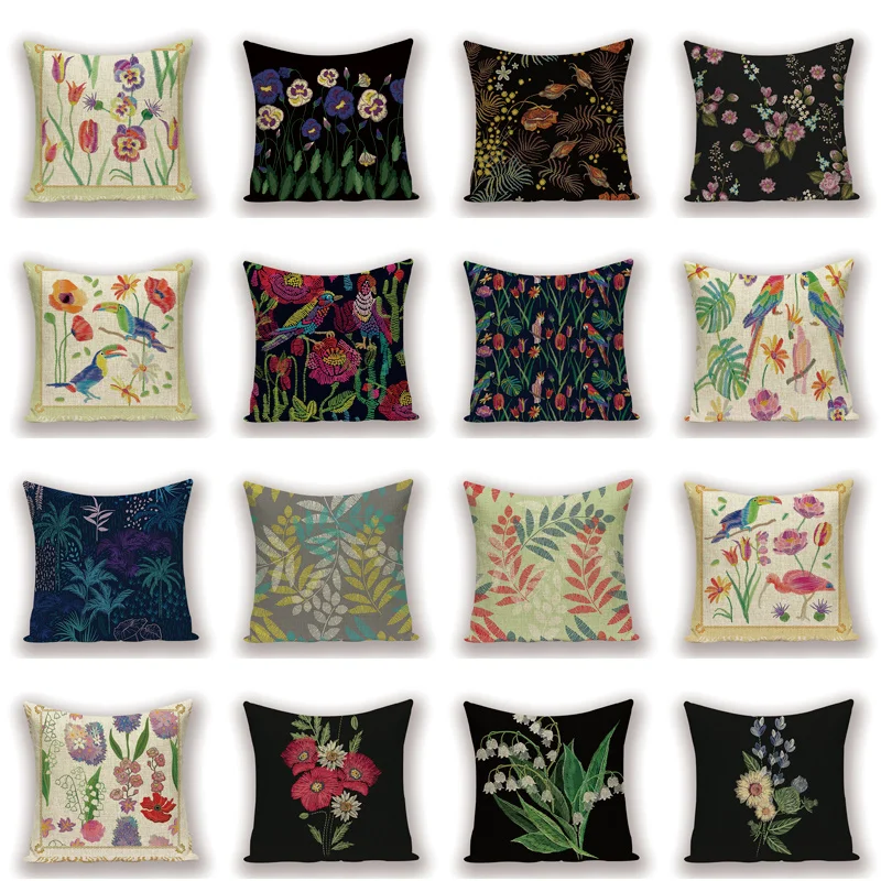 Осенние украшения для дома ночник птицы Цветочная подушка индивидуальный чехол