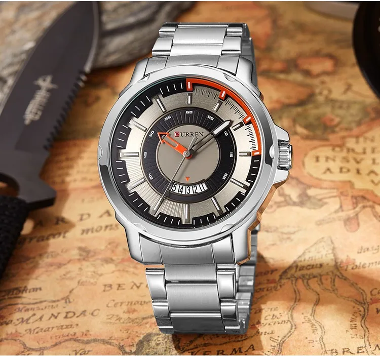 Luxury Brand Relogio Masculino CURREN мужские Кварцевые Часы Аналоговые спортивные Наручные Часы Отображения Даты Бизнес Мужчины Часы