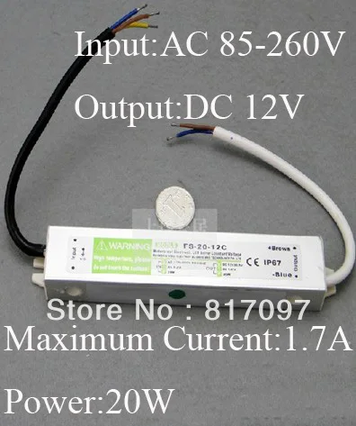 

LED Driver Power Supply Transformer Input 60W 85V-260V Output 12V LED Power Adapter External Power Supply Driver Waterproof IP67