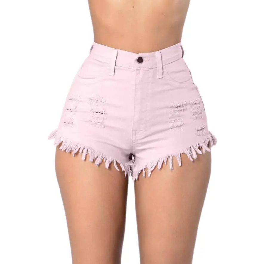 Женские рваные джинсы snowshine4 # летние джинсовые шорты с высокой талией пляжные