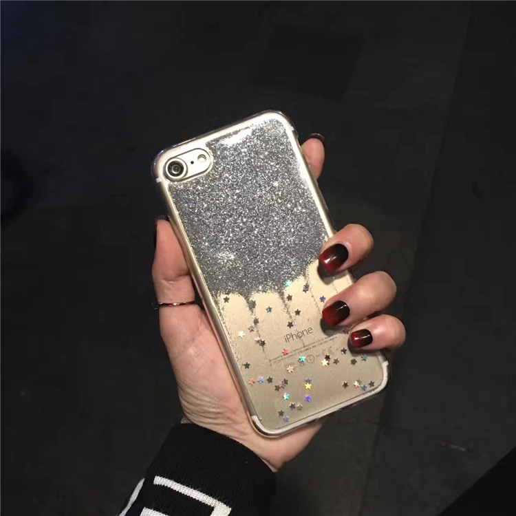 Блестящие Чехлы Kerzzil с градиентом золотого и серебряного цвета для iPhone 7 6 6S Plus