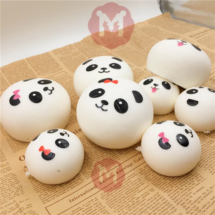 18 шт./лот, 4 см, 7 см, 10 см, kawaii, мягкие игрушки с изображением панды, сжимающие булочки для ключей на сотовый телефон