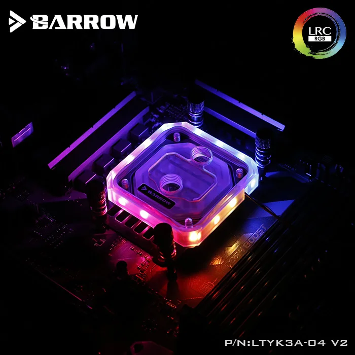 Блок для охлаждения воды Barrow RyzenAMD/AM4/AM3 CPU LRC RGB v2 акриловый блок микроводного
