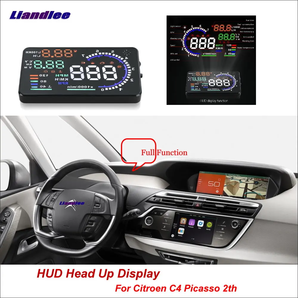 Liandlee Автомобильный дисплей HUD для Citroen C4 Picasso 2th 2013 2018 цифровой проектор экран