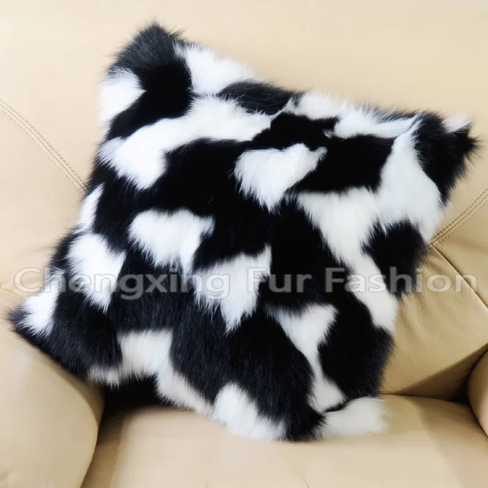white and black CX-D-96, натуральный цвет, ручная работа, пэчворк, натуральный Лисий мех, наволочка для дивана, наволочка, чехол, Прямая поставка - Цвет: white and black