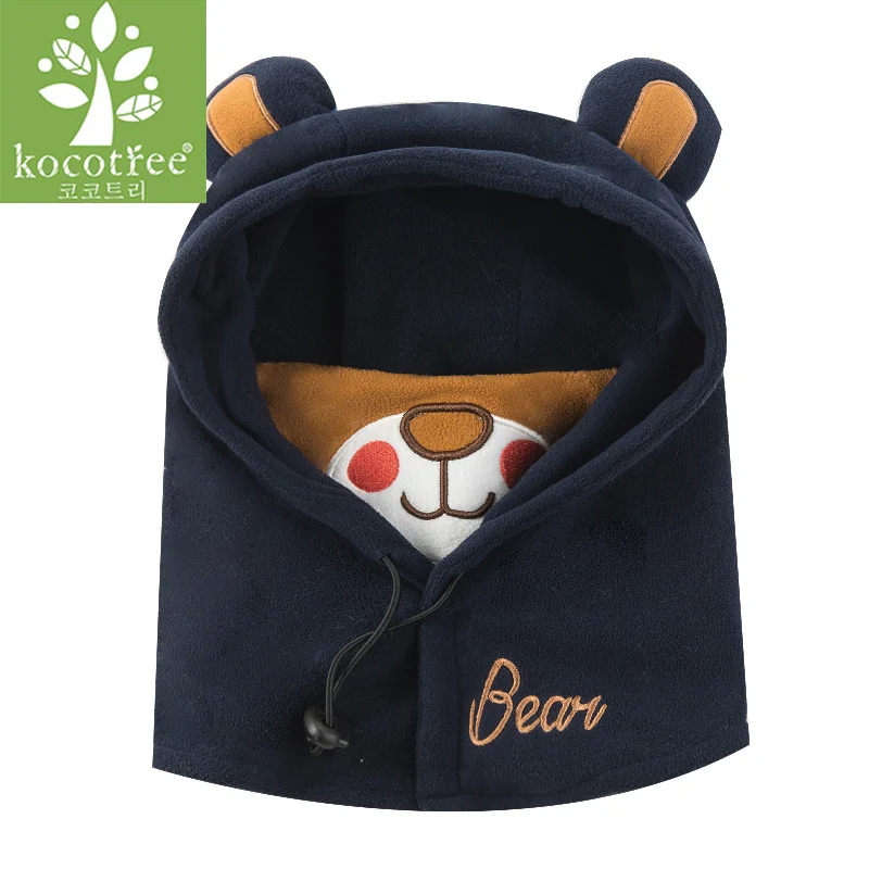 Hat Bear Зимняя детская шапка с рождественским оленем, детская бархатная шапка кораллового цвета с капюшоном, детская шапка в масках для От 1 до 10 лет, шапка для мальчиков и девочек, шапки - Цвет: Hat Bear