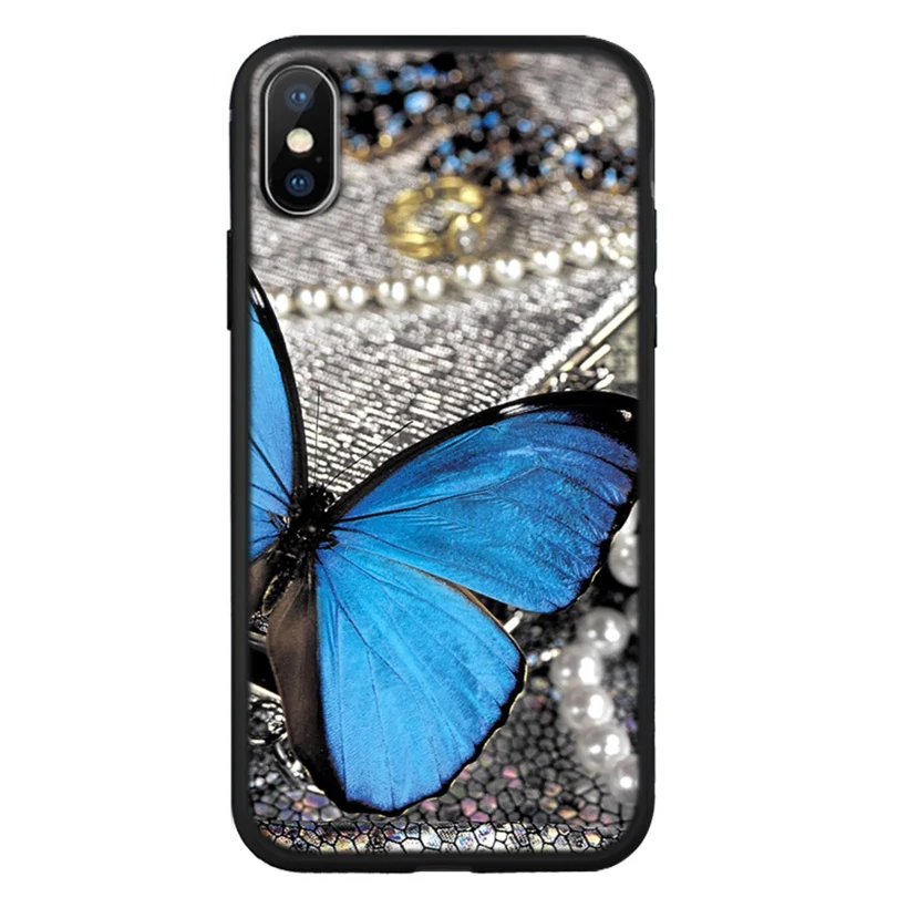 Мягкий чехол для пары iPhone X XR XS 11 11Pro 7 8 Plus бабочка Мандал улыбка телефонные чехлы