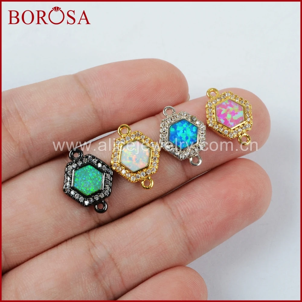 Borosa черный серебристый цвет золото Druzy шестиугольник cz микро проложить
