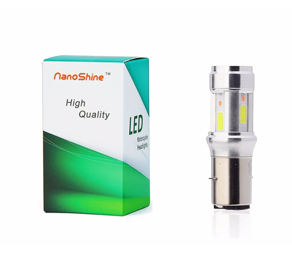 Nanoshine Двигатель цикл Фары для авто BA20d h6 18 Вт COB Hi/lo лампы Скутер ATV Аксессуары для мотоциклов Двигатель противотуманные фары DC 12 В