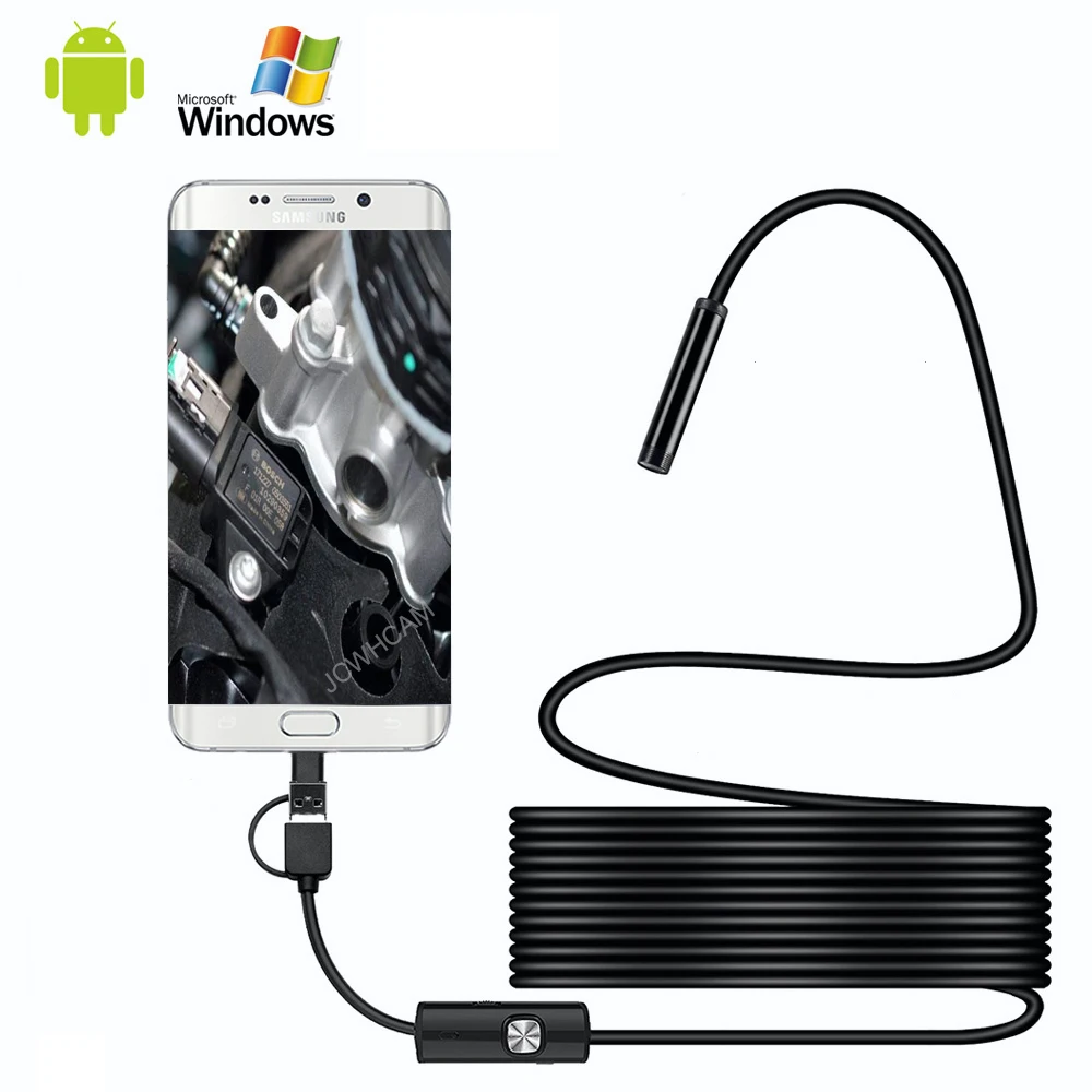 1080P Android эндоскоп камера 8 мм объектив трубка 2 м 5 10 гибкий провод видео запись