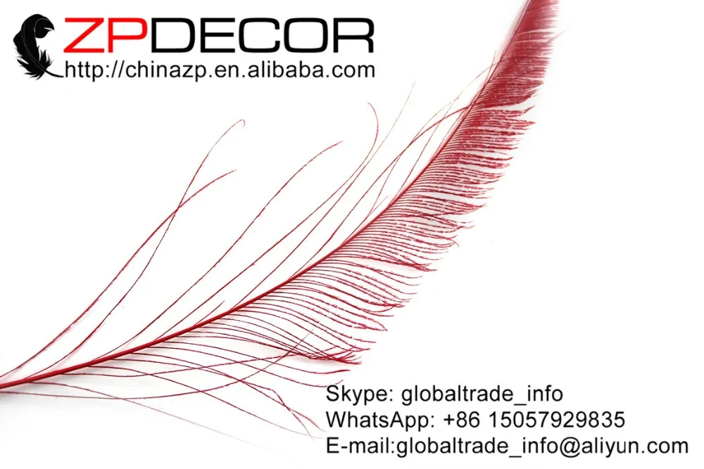 ZPDECOR 50 шт./лот 30 40 см (12 16 дюймов) ручной выбор премиум красный отбеленный павлин