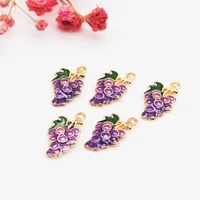 20pcspack 917mm fashion grape fruit enamel charms alloy pendant fit bracelet earring diy fashion jewelry accessories
