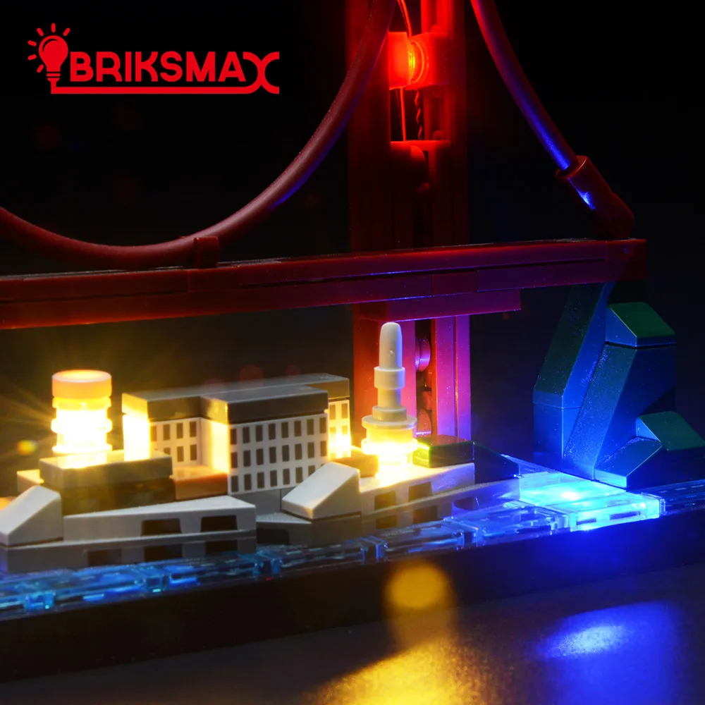 BriksMax Led Light Up Комплект для архитектурных строительных блоков Сан-Франсиско, совместимых с 21043(не включает модель