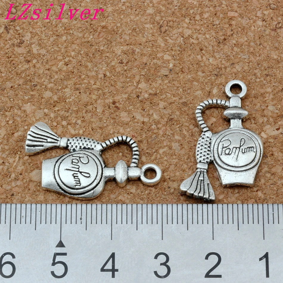

100pcs Zinc alloy metal Single-sided design Parfume Bottle Charms Pendants17x24mm A-143