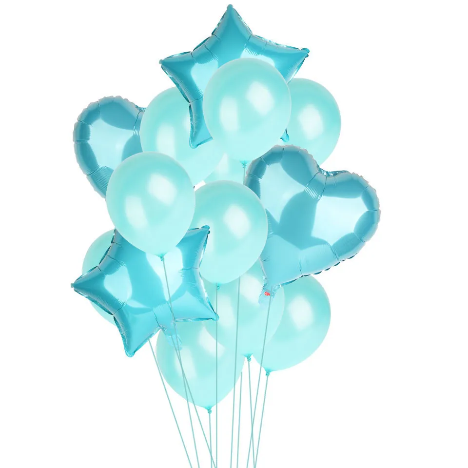 tiffany blue 14 шт. 12 дюймов 18 дюймов много воздушных шаров С Днем Рождения Декоративные гелиевые шарики свадебный фестиваль балон вечерние принадлежности - Цвет: tiffany blue