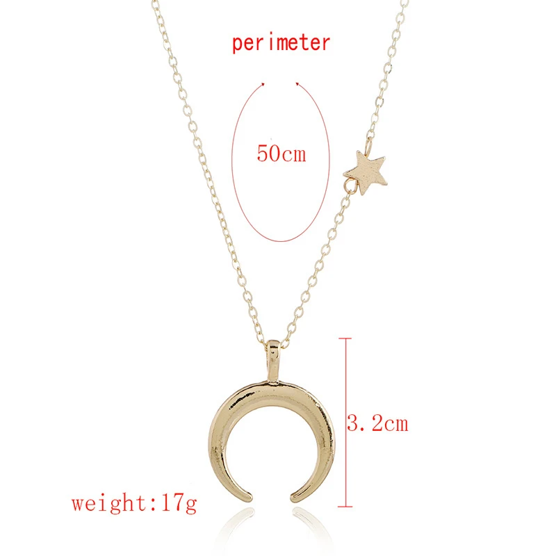Горячая леди Boho модные красивые Звезда Луна подвески и ожерелья Золото-цвет