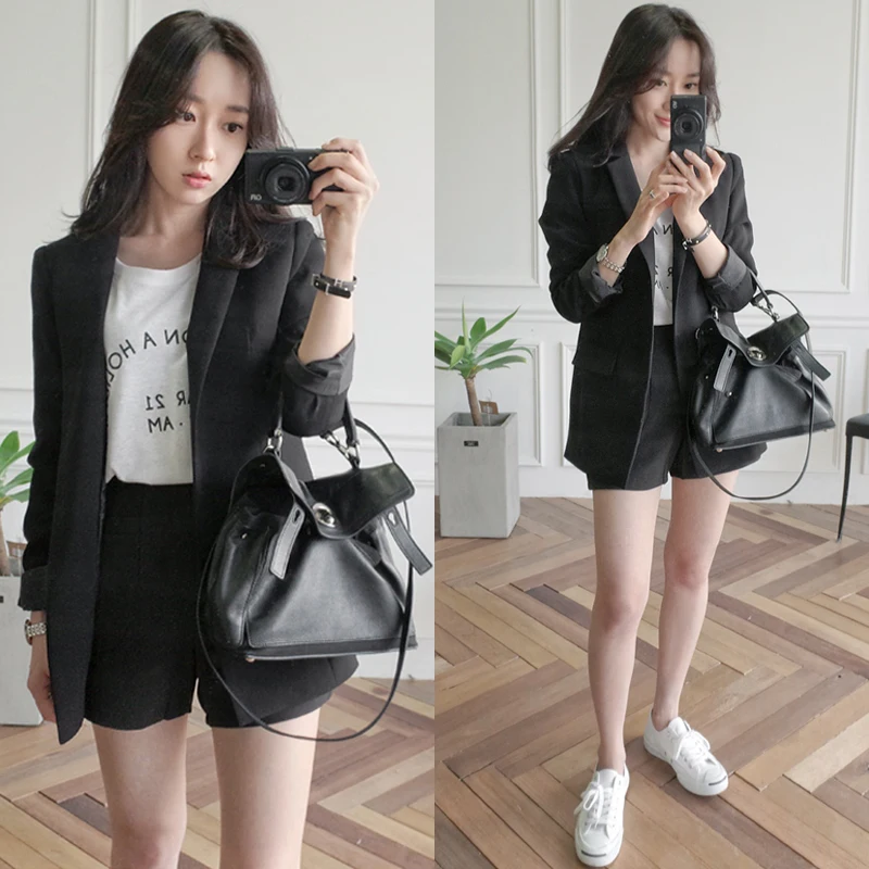 Женский деловой костюм с карманами весна-осень 2019 | Женская одежда