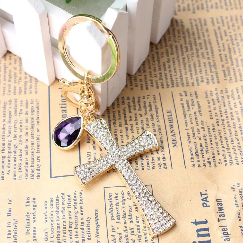 

Cross Ten Word Lovely Fashion Cute Rhinestone Charm Pendant Crystal Purse Bag Key chain Gift Nice&Substantial Amazing Quality