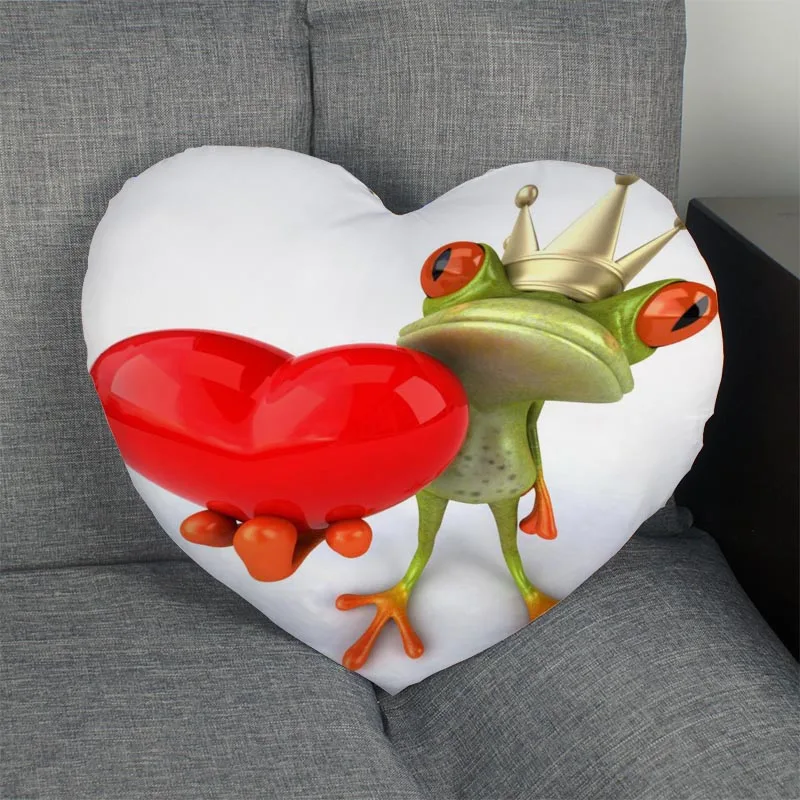 Пользовательские 3d смешные лягушки сердце Наволочка на молнии наволочка dakimakura
