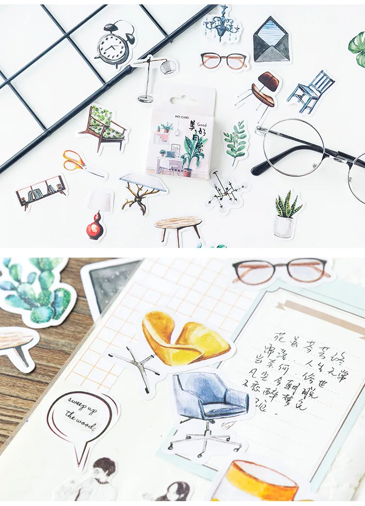 46 шт./кор. японский kawaii бумажные наклейки украшения DIY дневник в стиле Скрапбукинг подарочной карты стикеры Детские любимые Канцтовары