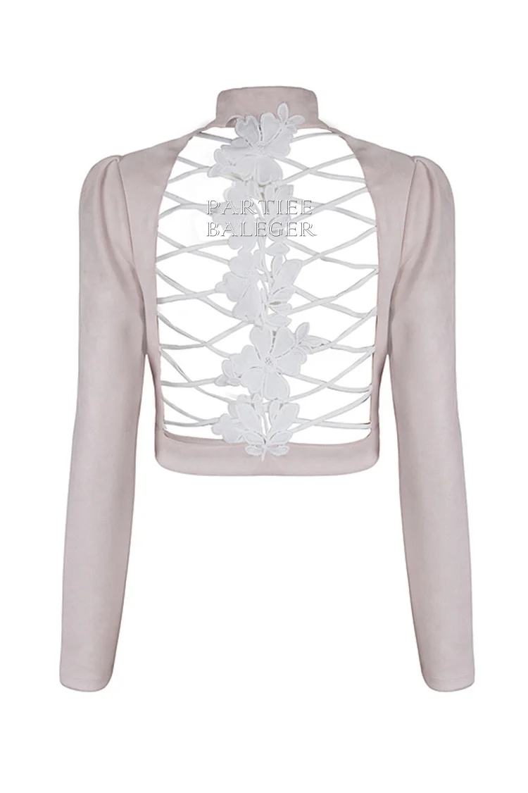 PB новый шикарный элегантный кружевной топ с перекрестной шнуровкой и длинными