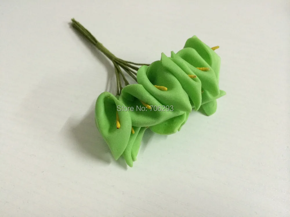 2014 NEW2.5CMX144PCS/ bag 7different colours Mulberry Calla Lily Paper Flower Bouquet/Scrapbooking simulation flowers PE | Дом и сад