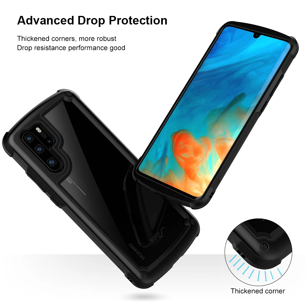 Прозрачный акриловый ПК задняя Рамка гибридный чехол для телефона Huawei P30 Pro