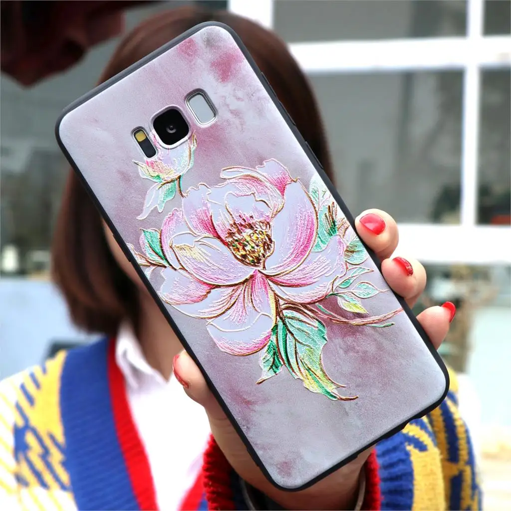 3D цветок с тиснением и изображением ТПУ для samsung Galaxy M20 M10 J5 S10e S10 плюс J8 J6 J4 плюс J7 Neo A50 Prime J3 чехол