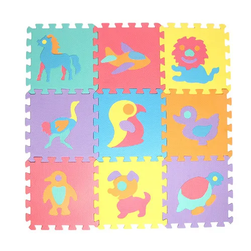 10Pcs Animal 10 шт./компл. 30*30 см EVA пена детский игровой коврик с изображением животных и текстом ковер теплые домашние тапочки из активности головоломки ползать коврики для детей игра - Цвет: 10Pcs Animal