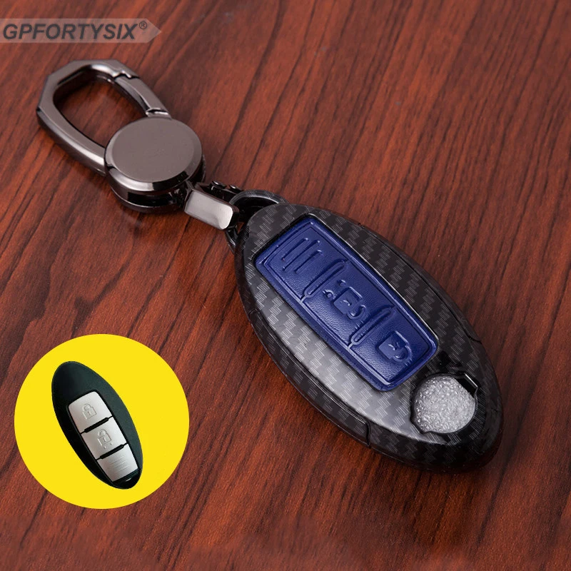 Чехол из углеродного волокна для автомобильных ключей Nissan Teana X Trail Qashqai Livina Sylphy Tiida
