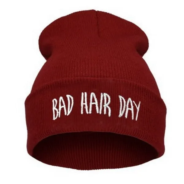 Шапка Beanie Bad Hair женская вязаная зимняя шапка хип хоп из хлопка с буквенным принтом