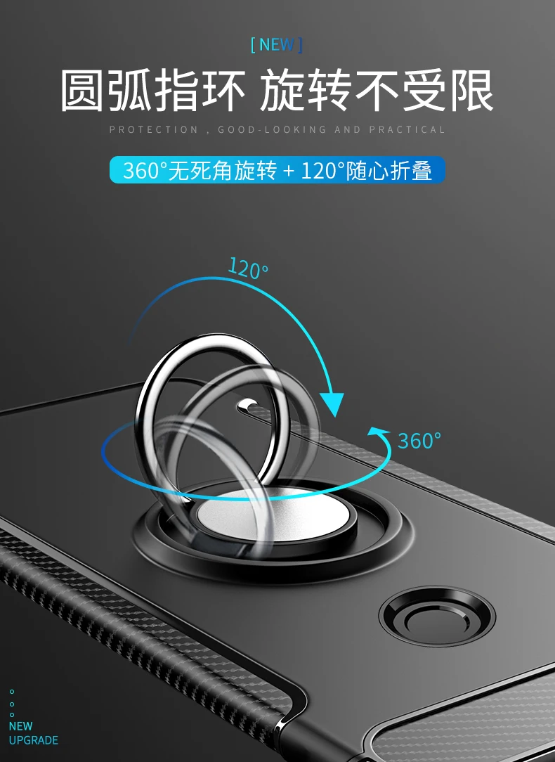 Для Xiaomi Pocophone F1 Чехол Жесткий ПК + силикон с подставкой Кольцо Магнит гибридный