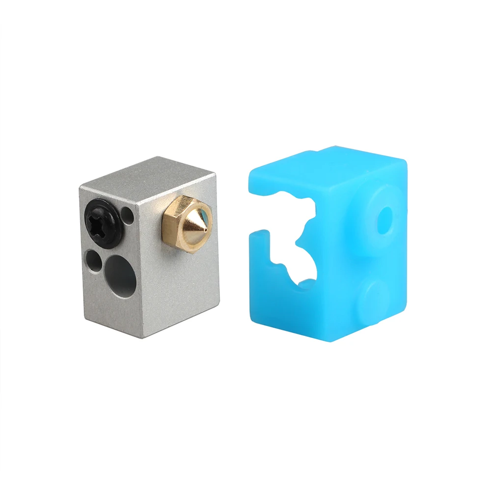 XCR-NV6 Heating Block 3D Printer with Silicone Sock 0.4mm Nozzle kit Part Replace V5 V6 aluminum heat block