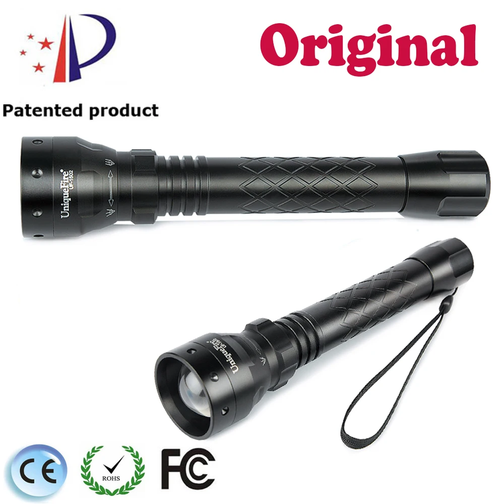 UniqueFire фонарик UF 1502 Zoom 3 режима XRE зеленый/красный/белый светодиодный T38 фонарь для