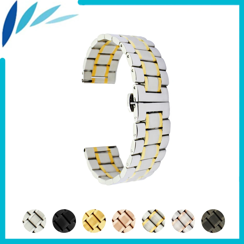 

Stainless Steel Watch Band 20mm 22mm for TAG Heuer Quick Release Metal Strap Loop Wrist Belt Bracelet Black Silver Gold + Tool