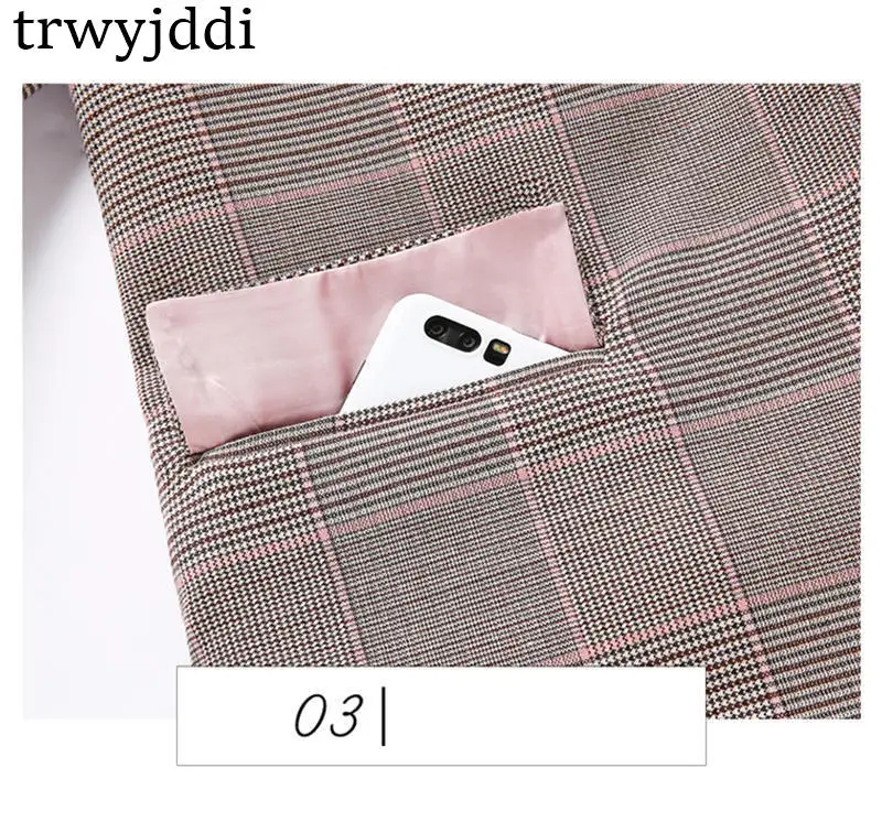 2020 женская одежда офисные клетчатые костюмы куртки модная новинка Весна Осень