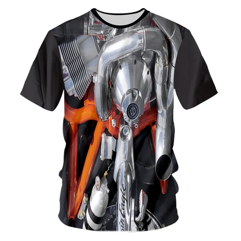 CJLM Racer Vintage Motorcycle Design T-Shirt Men Summer Top Short Sleeve T Shirt Novelty New Arrival Cool Print 3d Tees Homme | Мужская