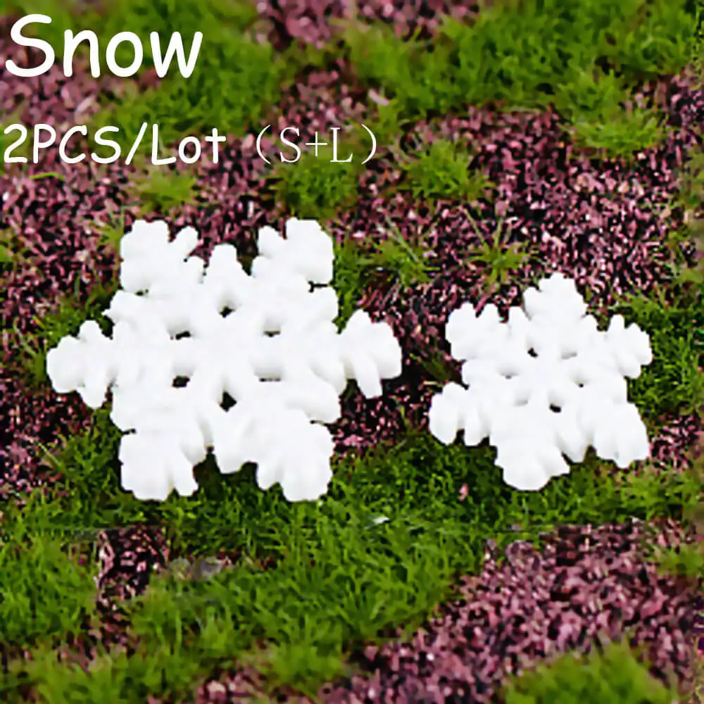 snow(2pcslot) 1 шт. миниатюрная Рождественская елка Санта Клаус Снеговики Подарочная коробка Террариум аксессуары Волшебные садовые фигурки мультфильм кукла украшения - Цвет: snow(2pcslot)