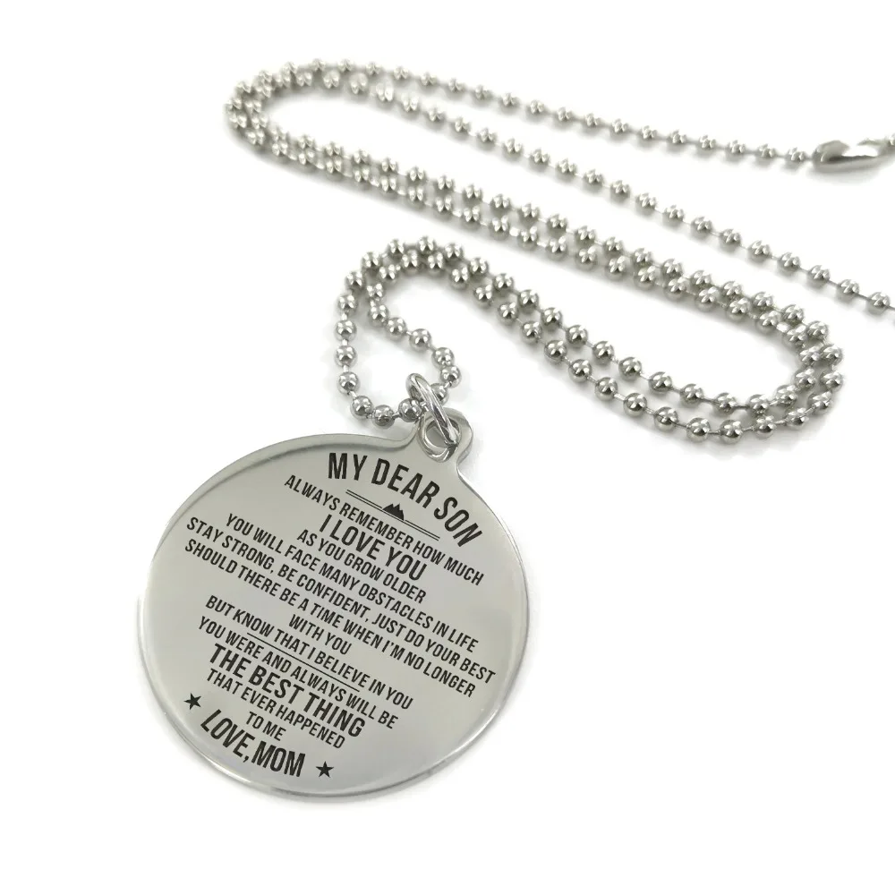 Для моего сына просто вперед и цель для неба стоя за гравировкой ожерелье День