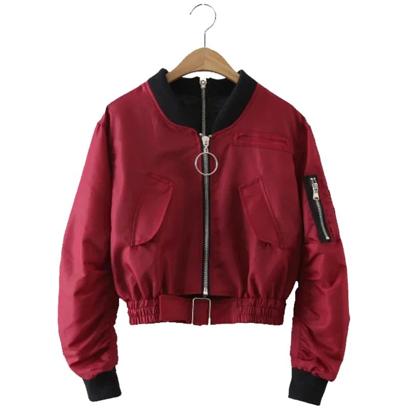 Женская короткая куртка бомбер трендовая ветровка в корейском уличном стиле