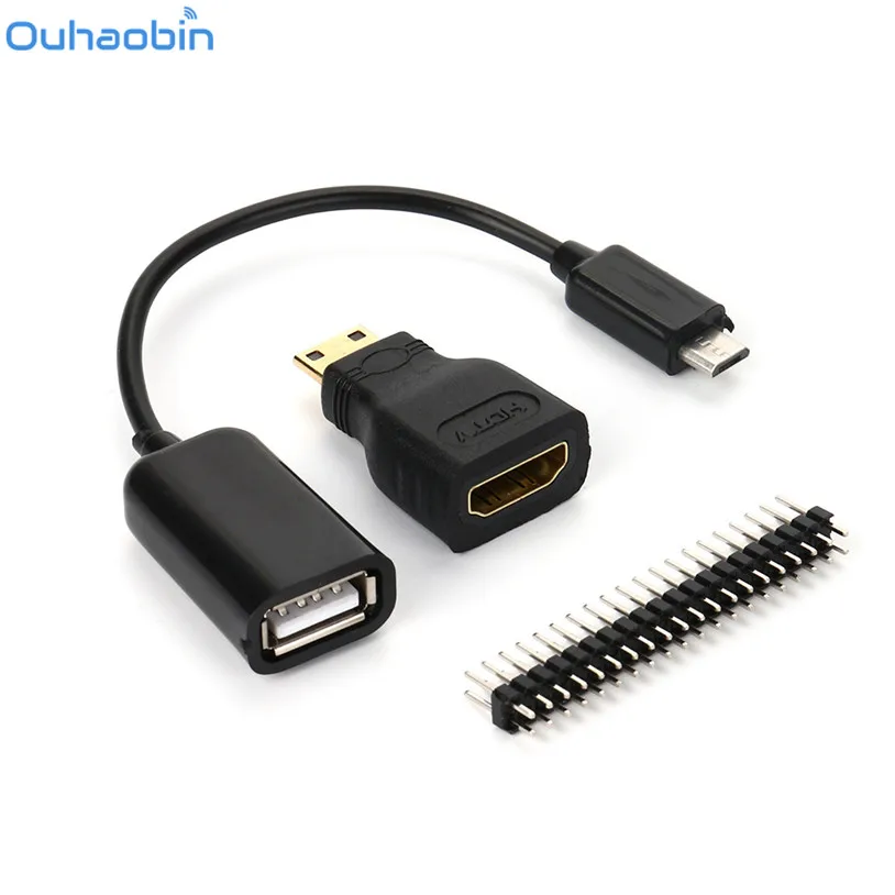 Ouhaobin для Raspberry Pi Zero Mini HDMI Мужской к Женский + Micro USB мужской GPIO подарок 26 января