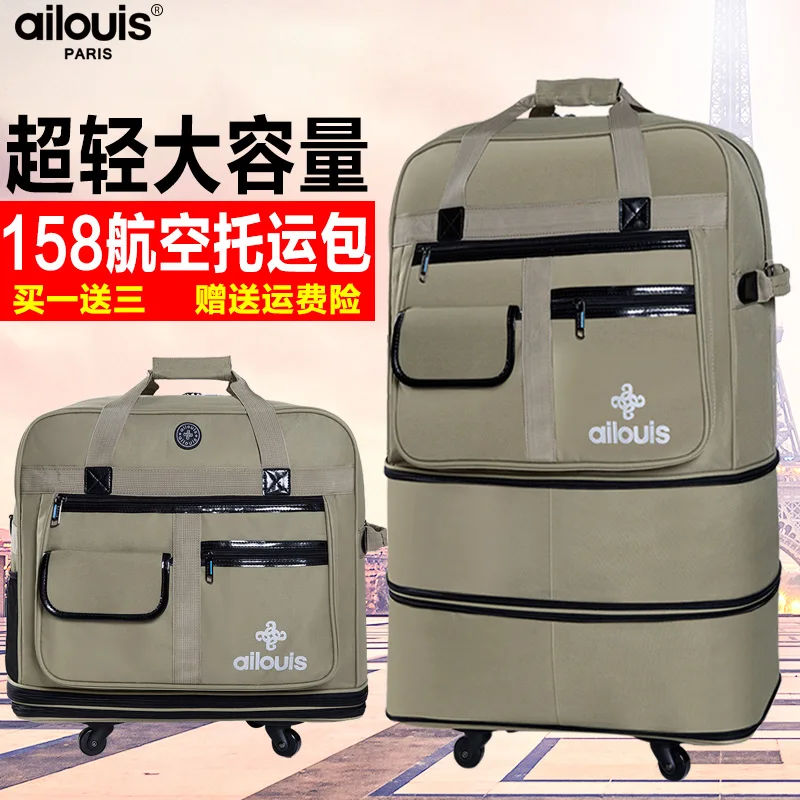 boarding outdoor travel Large volume foldable Oxford rolling luggage folding trolley suitcase