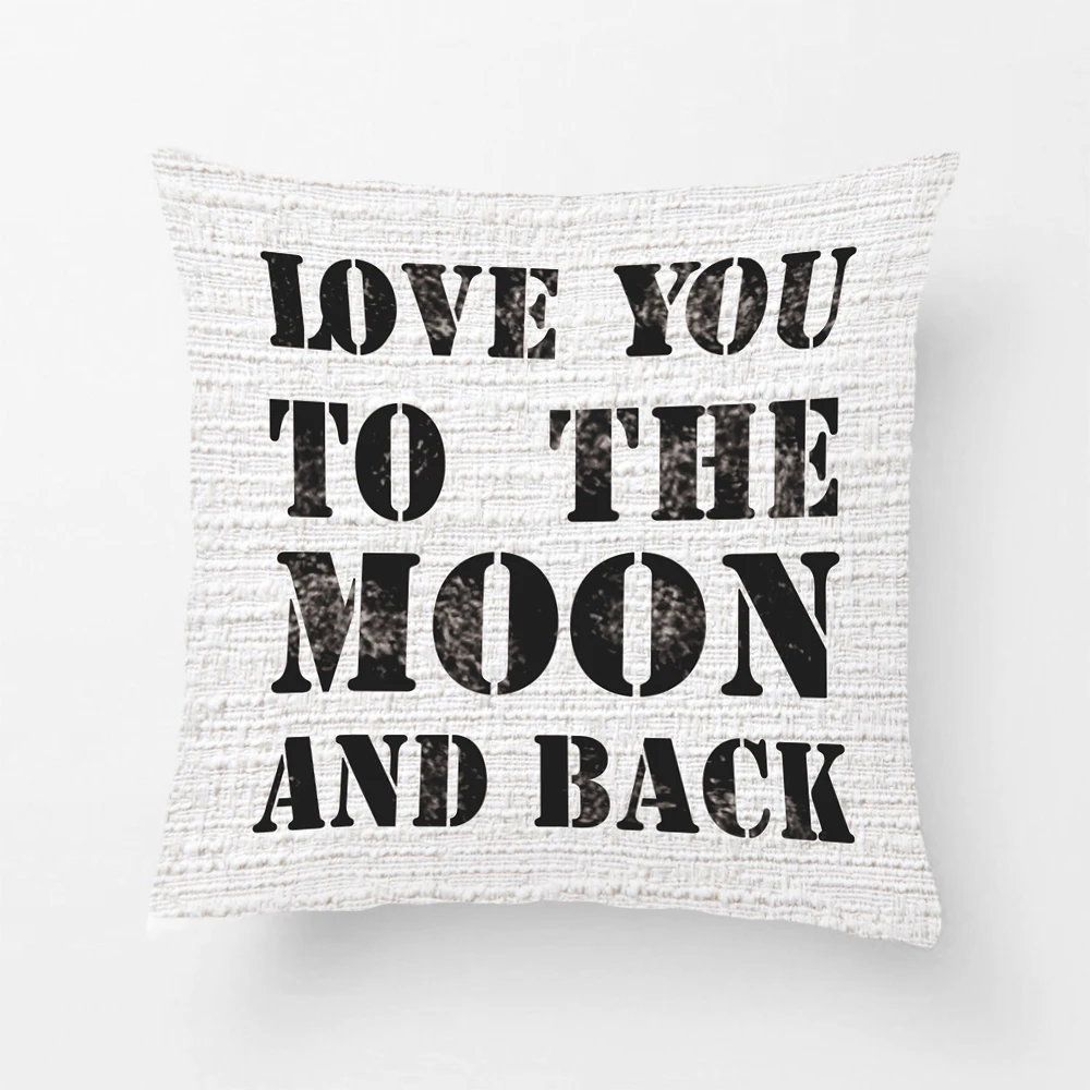 Наволочки с надписью I Love You To The Moon и Back Throw милые наволочки для свадебного декора